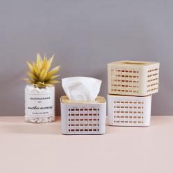 简约竹韵纸巾盒(正方