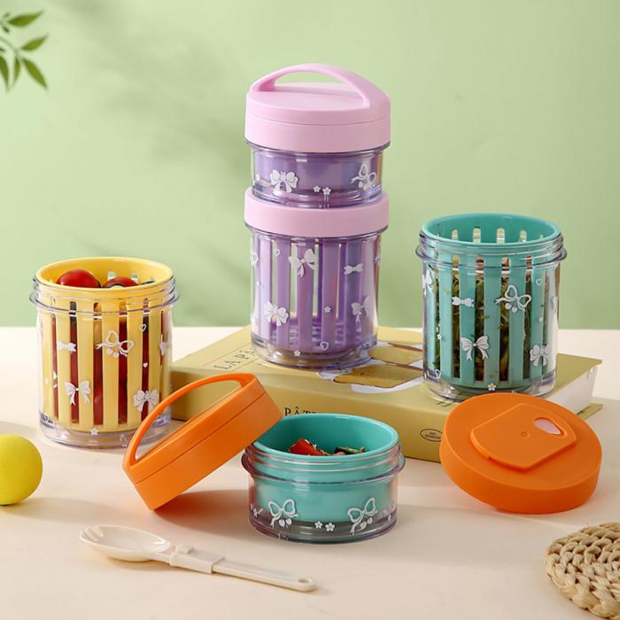 便携式水果沙拉杯500ml/500+200ml(配PP折叠