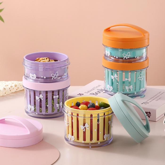 便携式水果沙拉杯700ml/700+300ml (配PP折