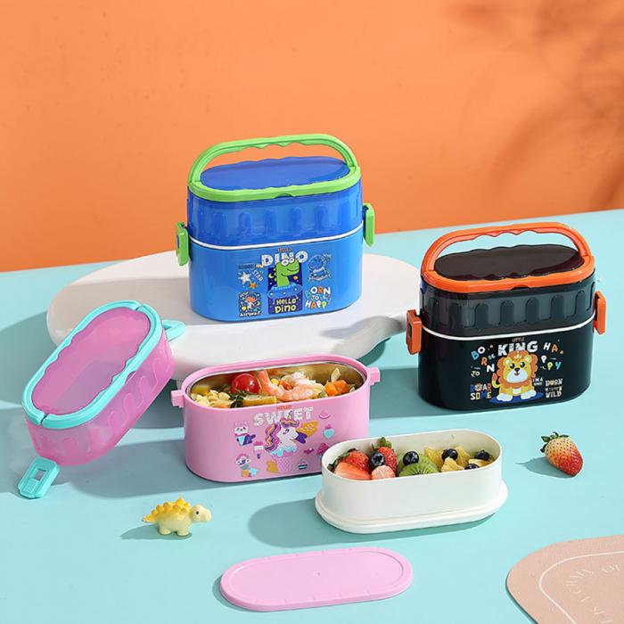 椭圆不锈钢双层餐盒950ml