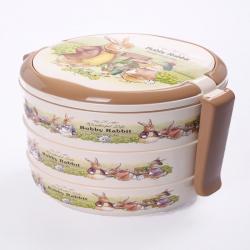 波比提手圆形三层餐盒