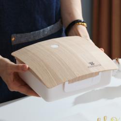 木色方形棱面饭盒（定制