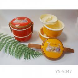 提手圆形双层保温餐盒