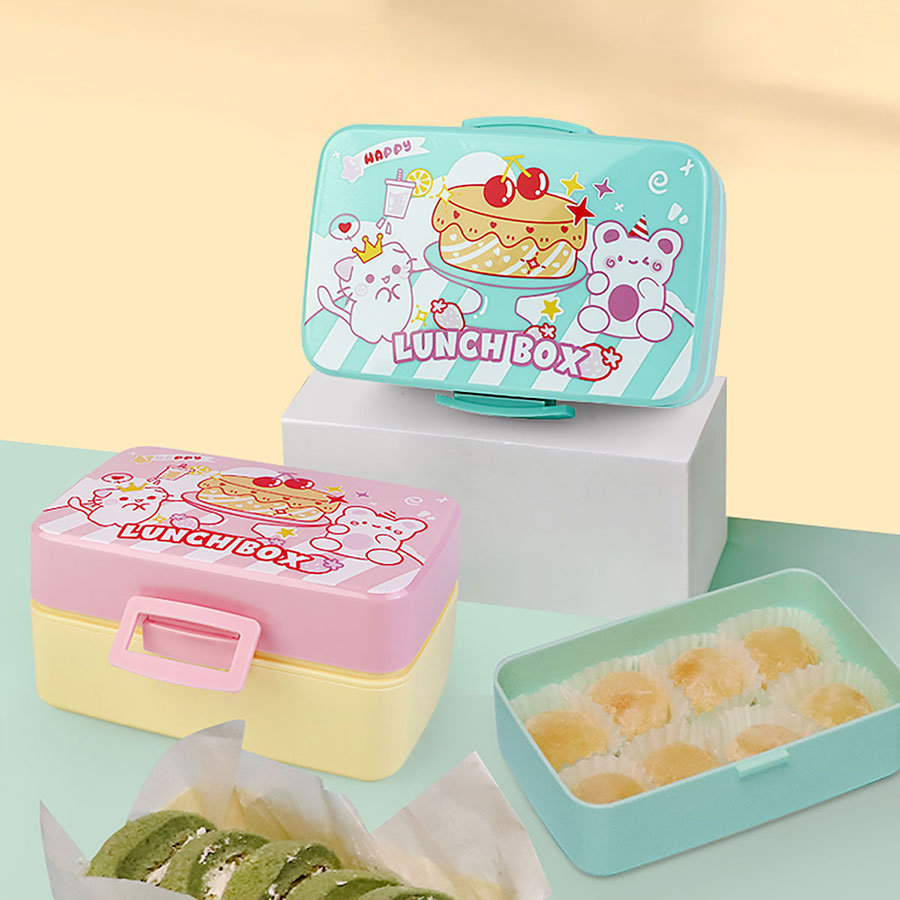 卡通双层饭盒