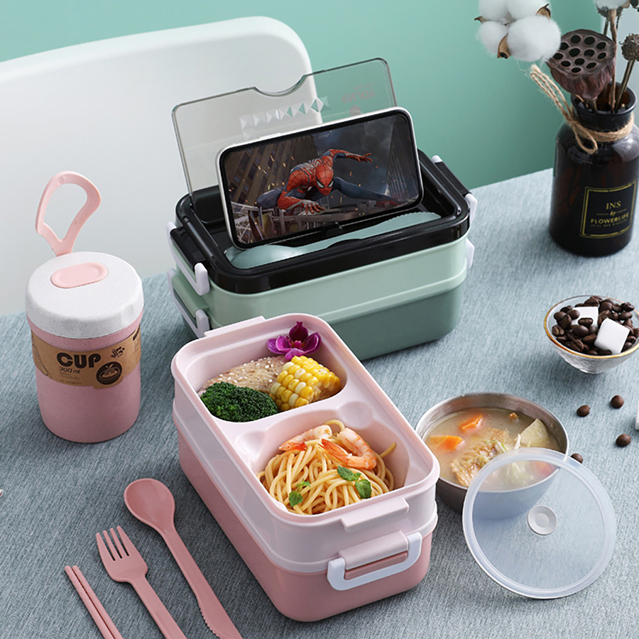 双层不锈钢汤碗饭盒（含