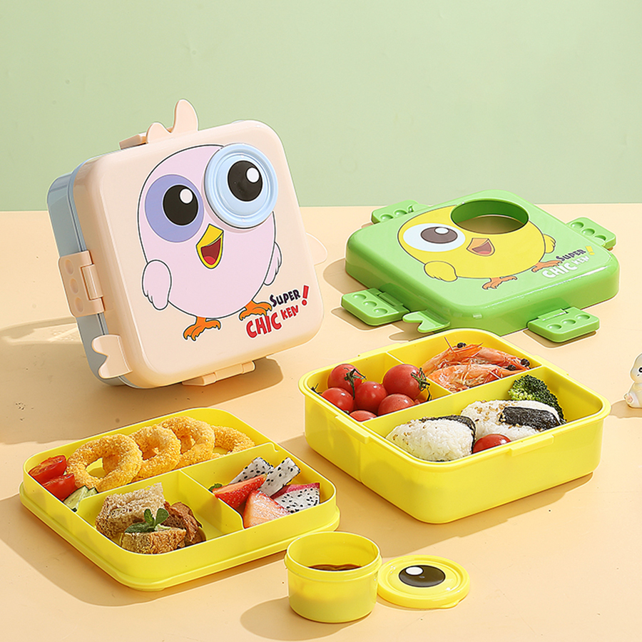 小鸡正方形饭盒(塑料)