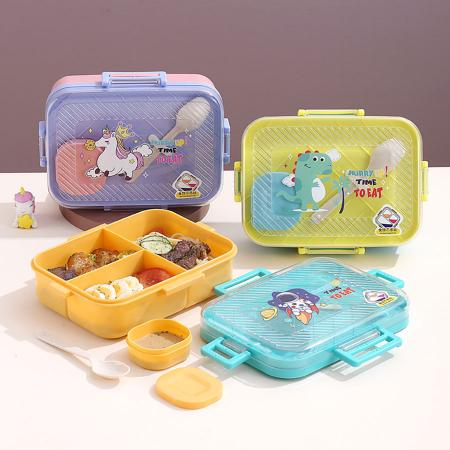 透明盖塑料饭盒三格12