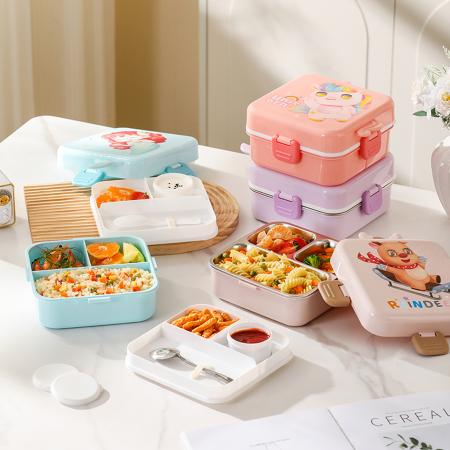 独角兽/驯鹿/美人鱼正方形饭盒(塑料/不锈钢