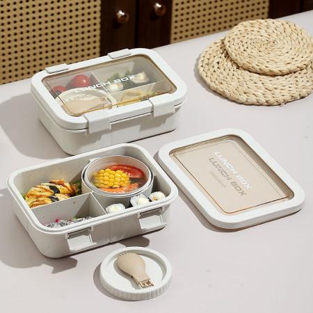 小麦款分格饭盒1250ml/汤碗250ml