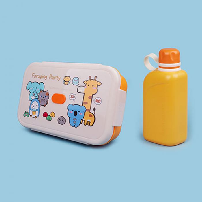 尚趣乐扣单层饭盒(1000ml)+方形运动水壶(50