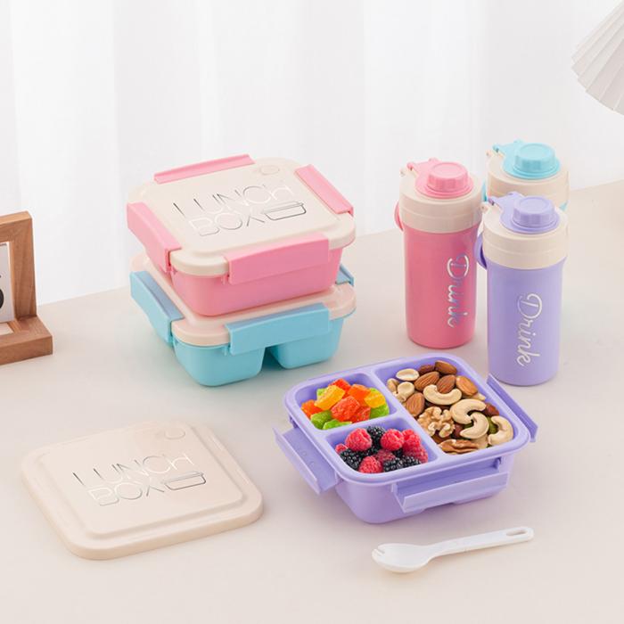 清新方形饭盒水