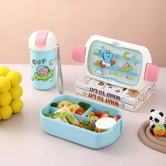 汽车卡通套装饭盒(饭盒750ml+水杯450ML)