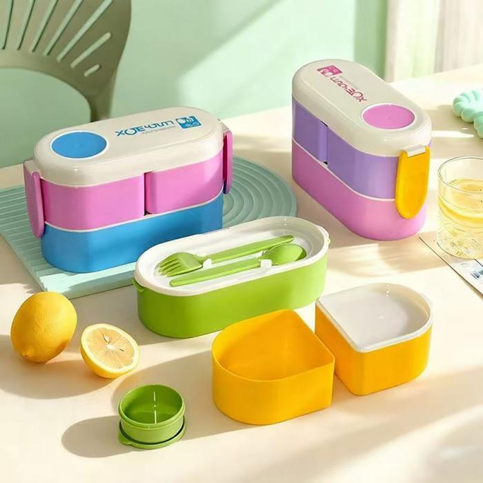 双层双杯便当盒(900ML)