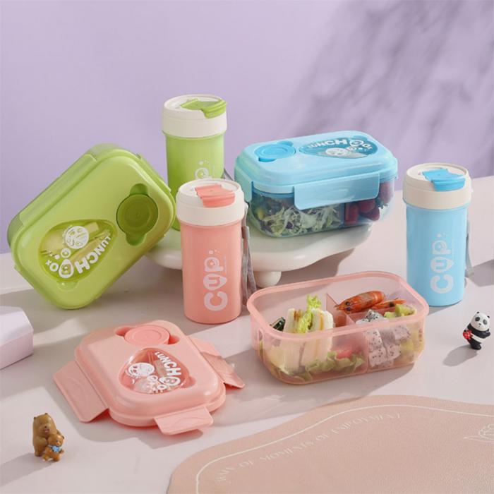 滴水三格套装饭盒(饭盒1100ML+水杯480ML)