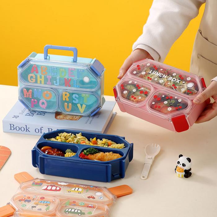 UV手提独立密封长方形塑料两格980ml/三格90