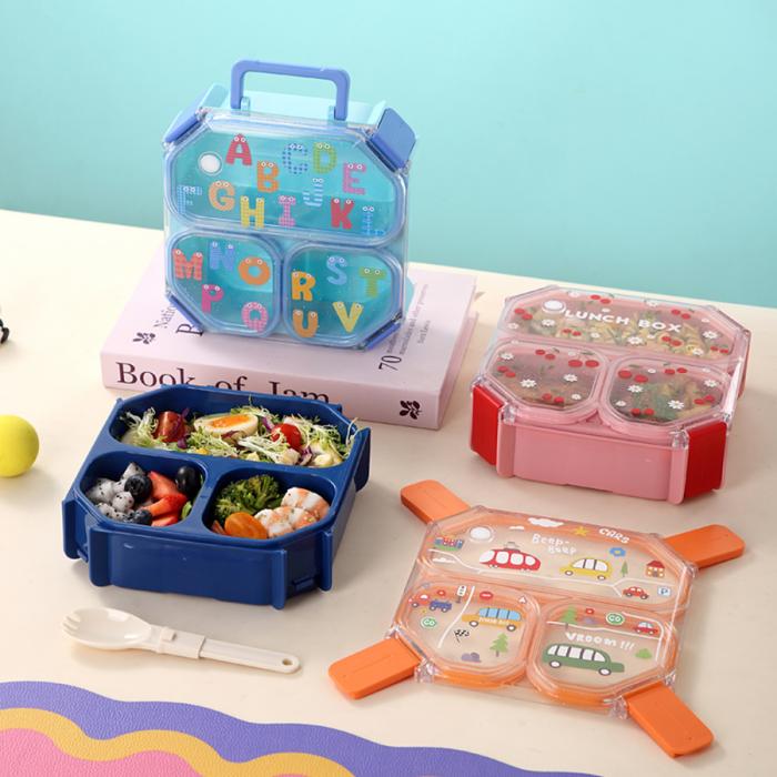 UV手提独立密封方形塑料二格1.05L/三格980m