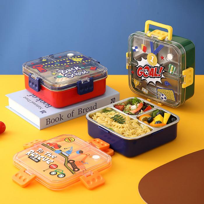 UV手提背包独立密封正方形不锈钢餐盒750ml