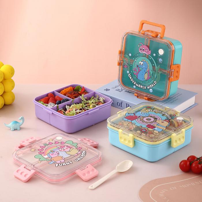 UV手提独立密封正方形塑料餐盒1.2L (配PP汤