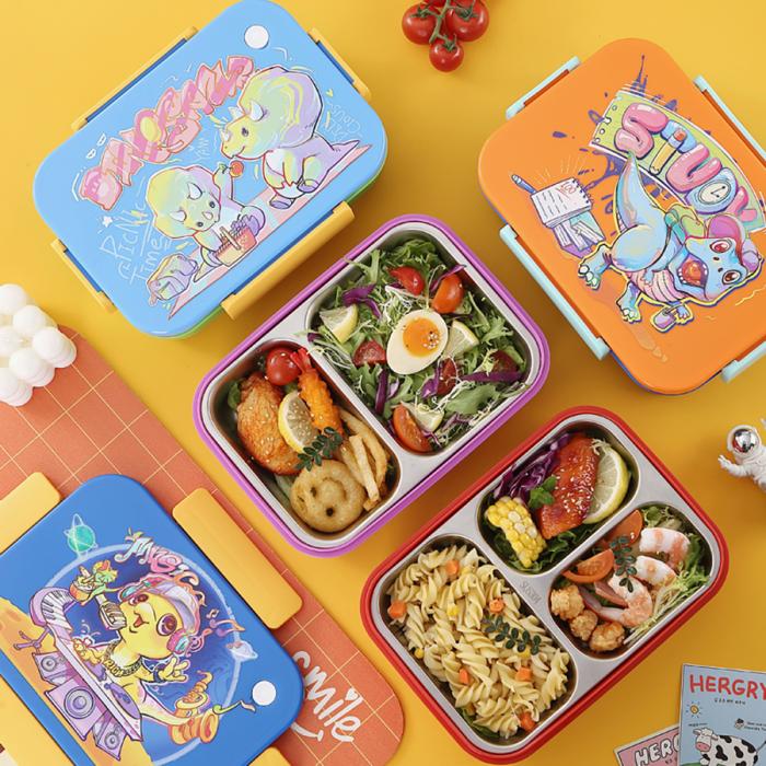 简约不锈钢分格饭盒(2分格/3分格)