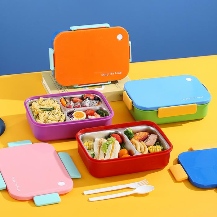 简约不锈钢分格饭盒(3分格/2分格)